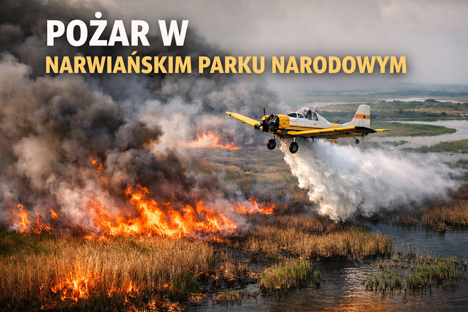 Pożar w Narwiańskim Parku Narodowym. 14 hektarów trzcinowisk w ogniu